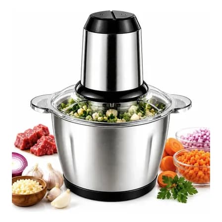 Processador Elétrico Triturador Inox Para Carne Potente 2l Inox (prata) 110v