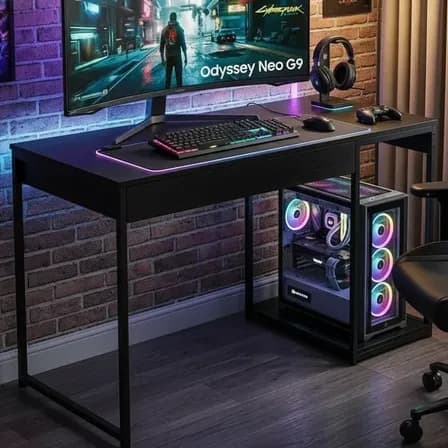 Escrivaninha Gamer Mesa Para Computador Com Suporte Para Cpu Preto