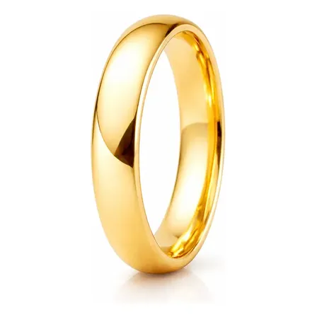 Aliança Avulsa Ouro 18k Anatômica Tungstênio 4mm Ouro 18k 22