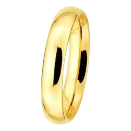 Aliança Tradicional 4mm Banhada Ouro 18k Tungstênio Avulsa