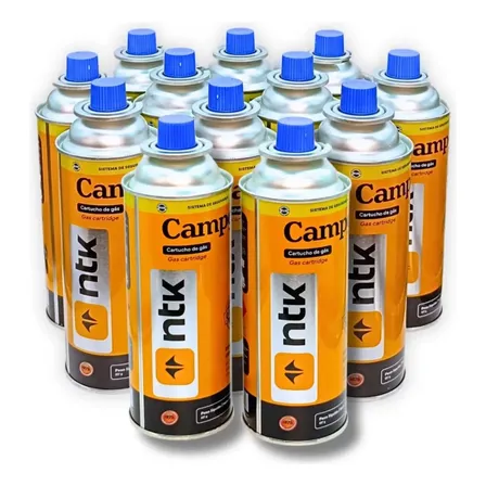 Kit 12 Refil Gás Nautika 227g Para Maçarico E Fogareiro Azul