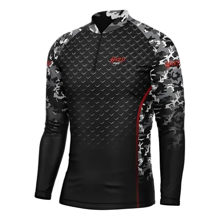 Camisa De Pesca Black Uv 50+ Dry Fit Proteção Solar Full