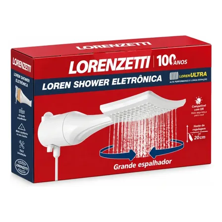 Chuveiro Ducha Lorenzetti Loren Shower Eletrônico Branco 6800w 220V