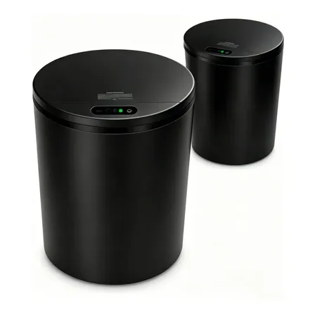 Lixeira Inteligente 16l Sensor Automático Tampa Touch Casa Preto