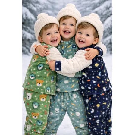 Kit 3 Conjunto Fleece Bebê Ultrasoft Peludo/quente Menino Multicolorido Gg ( Veste De 18 Meses A 2 Anos)