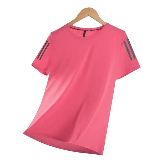 Camiseta Básica Exercícios De Verão Feminina Seda Gelada