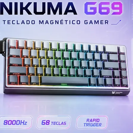 Teclado Magnetico Gamer Onikuma 68 He 8khz Rapid Trigger Rgb Cinza-escuro Inglês Us