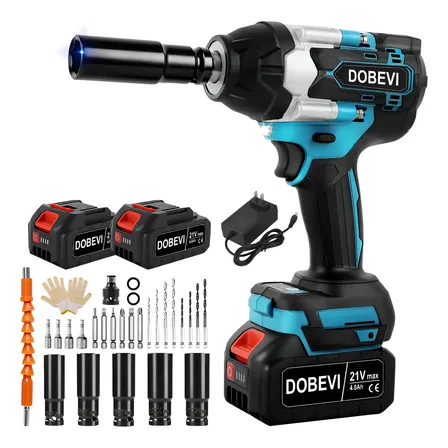 Chave De Impacto 1200n.m Brushless C/ Jogo Soquete+ Dobevi Azul 127/220v
