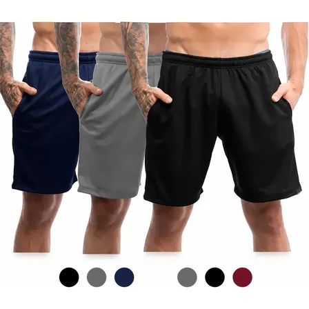 Kit 3 Shorts Academia Masculina Dry Fit Com Bolsos