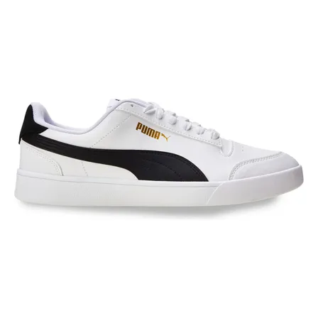 Tênis Casual Masculino E Feminino Shuffle Puma Puma White-puma Black-puma Team Gold Geométrico 41 Br
