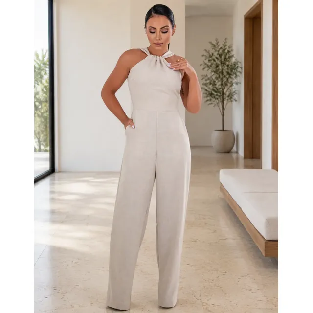 Macacão Longo Pantalona Elegante Festa Luxo Costas Ajustável
