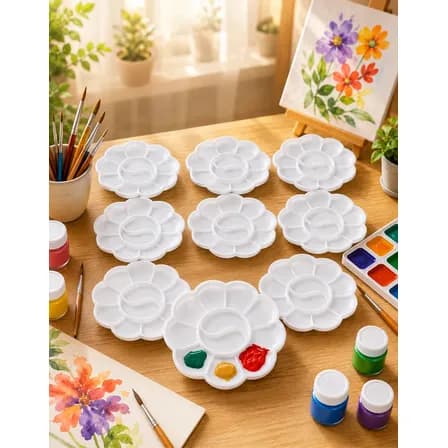 Kit 10 Paleta Godê Flor Para Tinta Pintura Aquarela Escolar