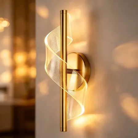 Iluminação Led Em Espiral Com Três Cores Para O Quarto 110v-/220v Dourado