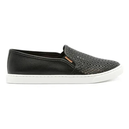 Sapato Slip On Feminino Anacapri Preto Confortável Moda Preto Liso 34 Br