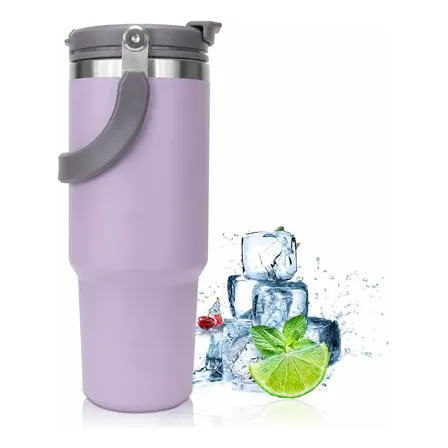 Garrafa Térmica Copo Inox 900ml Alça Tampa T Flip Canudo