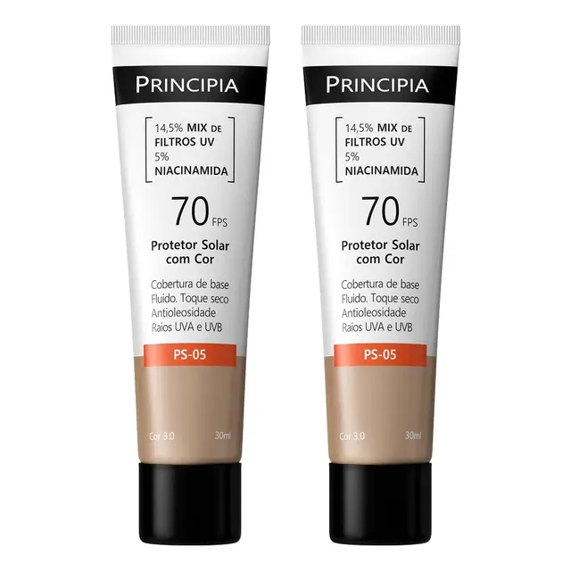 Principia Kit C/2 Protetor Solar Facial Fps70 Cor 3.0