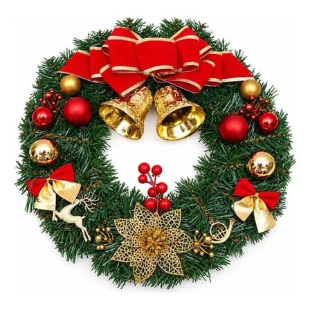 Kit Guirlanda Natal Com Pinhas E Laço Enfeite Decoração Luxo