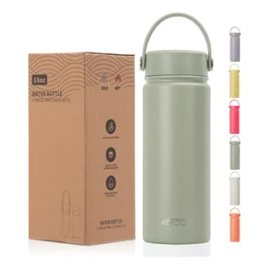 Garrafa Térmica Inox 532ml Parede Dupla Gelada 24h Com Alça Verde-musgo