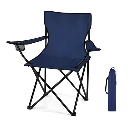 Cadeira Dobrável Praia Camping Pesca Bolsa Azul Marinho Azul-marinho
