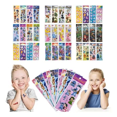 30 Cartelas Adesivos Infantil Variados Menino Menina Sticker