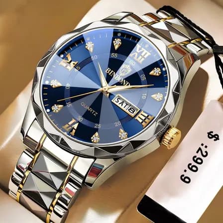 Relógios De Pulso Masculino Quartzo Original Luxo Negócios Azul