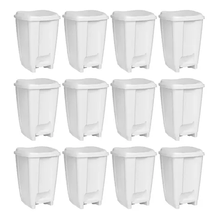 12 Lixeiras Branca 20l Com Pedal - Atacadao Ecommmerce Branco