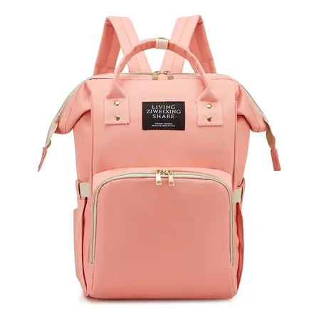 Mochila Bolsa Maternidade Menino Menina Térmica Vira Berço2 Cor Rosa