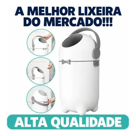 Lixeira Antiodor Fraldas Bebe Lixo Magico Anti Odor Branco