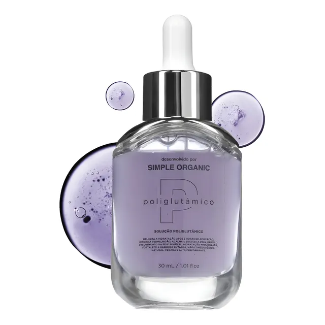 Sérum Facial Hidratante Solução Poliglutâmico Simple Organic Sensível
