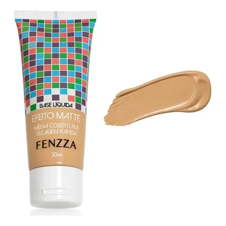 Base Líquida Matte Alta Cobertura Longa Duração Make Fenzza Bege Natural
