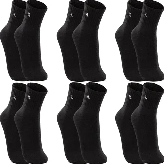Kit 6 Pares Meias Lupo Cano Médio Esportivas Academia