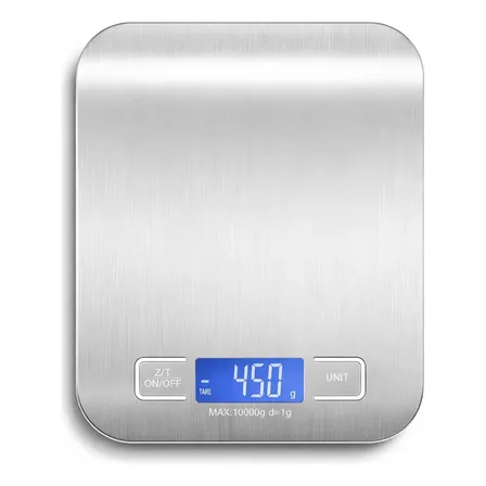 Balança Digital De Cozinha Inox 10kg Alta Precisão Lcd Dieta Prateado 10 Kg