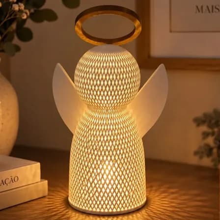 Anjo Natal Led Luminária Decorativa Mesa Presente 20cm 20cm