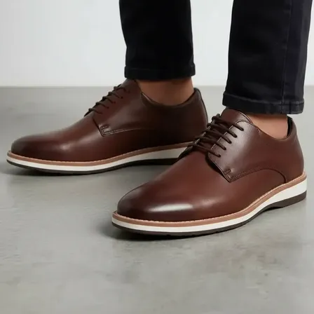Sapato Casual Masculino Oxford Derby Confortável Sapatenis