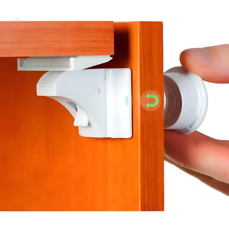 6 Fechadura Trava Invisível P/ Portas Armario Segurança Bebe Branco