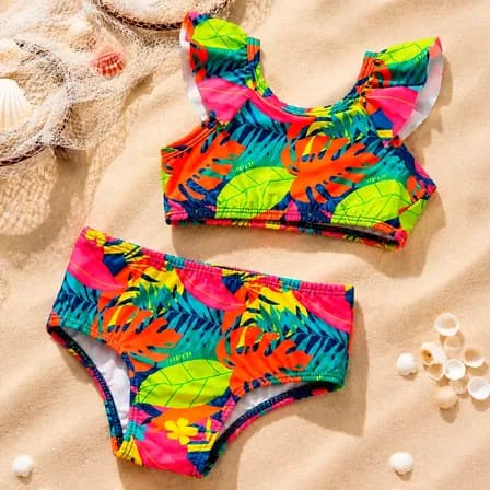 Conjunto Biquíni Infantil Proteção Solar Uv50 Forrado Menina