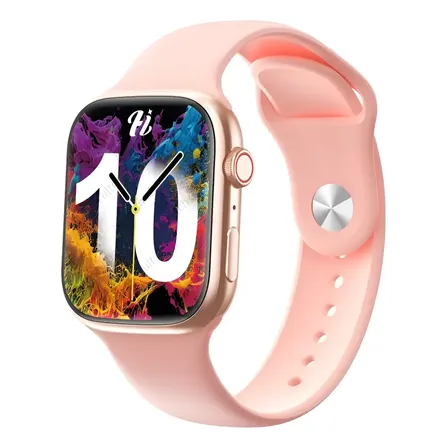 Smartwatch Watch10 Bluetooth 5.3, Monitor Saúde E Chamadas Rosa