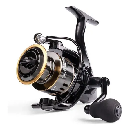 Molinete De Pesca He 6000 18+1 Rolamentos Drag 9kg 5.2:1 Preto 5000 Direito/esquerdo