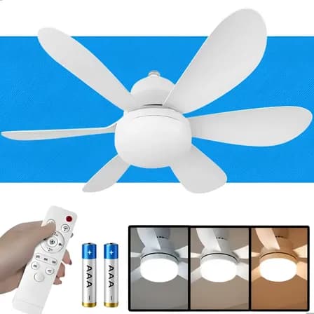 Luminária Ventilador De Teto Bivolt Três Temperatura 45w Branco 45 W Plástico 5