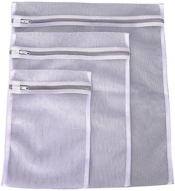 Oikos - Kit 3 Sacos para Lavar Roupas Delicadas P,M e G com Zíper