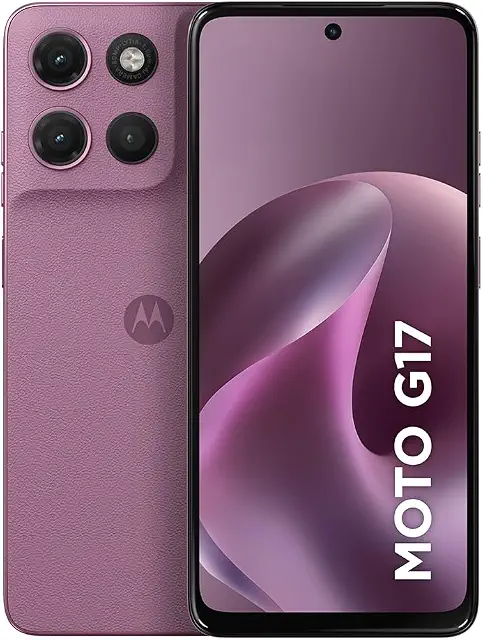 Smartphone Motorola Moto G17 4G - 128GB 12GB (4GB RAM + 8GB RAM Boost) camera 50MP Sony Lytia 600, tela FHD+ 60hz, bateria 5200 mAh - Rosa