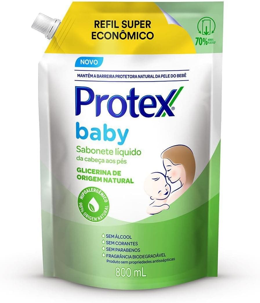 Protex Baby Glicerina Natural Sabonete Líquido Refil, 800ml