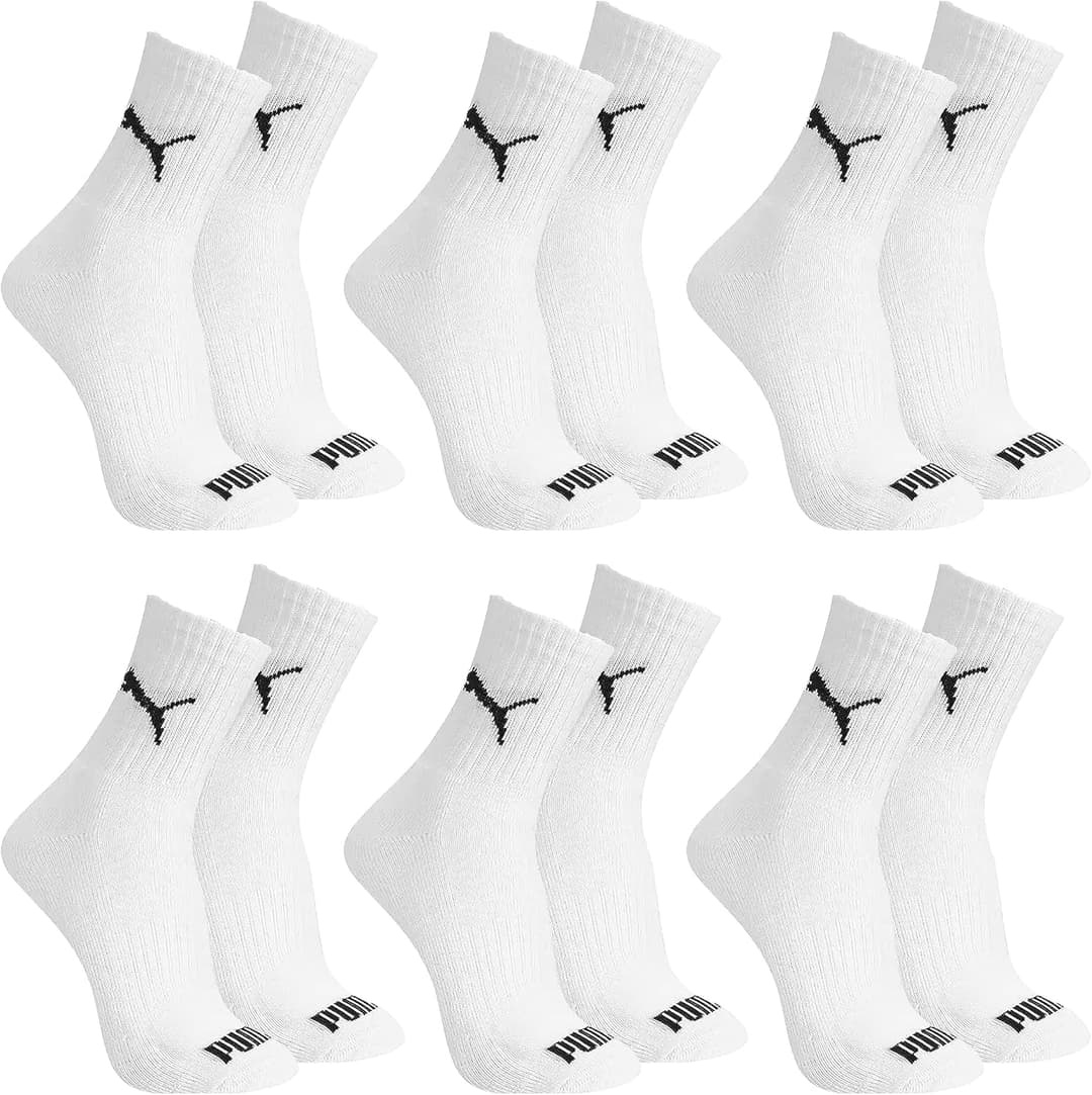Kit 6 Pares Meia Cano Médio Alto Atoalhada Esportiva Algodão Masculina Feminina Unissex Adulto Academia Dia a Dia Puma